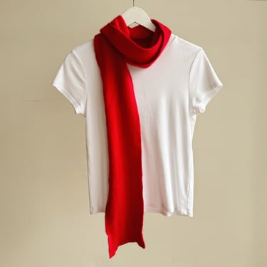 Red Thin Angora Scarf