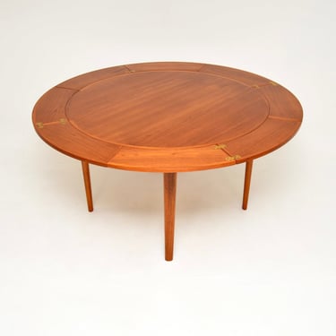 Danish Vintage Teak Flip Flap Lotus Dining Table by Dyrlund