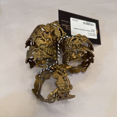Set of 8 Brass Grapevine Napkin Rings