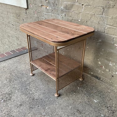 Reclaimed Wood & Metal Side Table