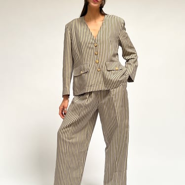 Sonia Rykiel Striped Blazer Suit (M)