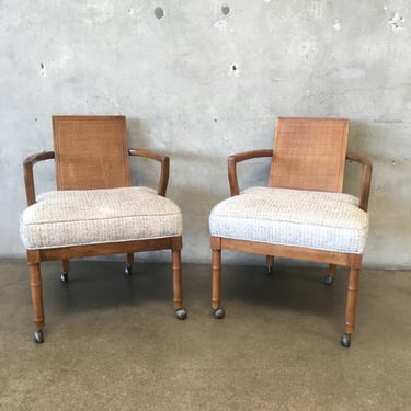 Pair Of Mid Century Modern Occasional Chairs w/New Tweed Upholstery