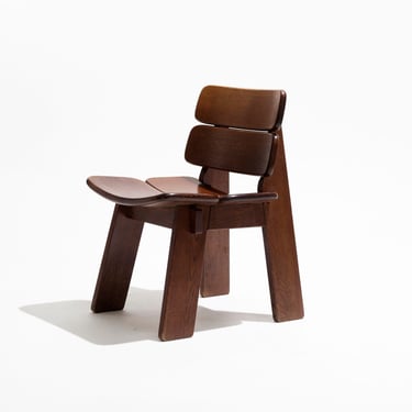 CHAISE BRUTALISTE EN CHÊNE, 1970s