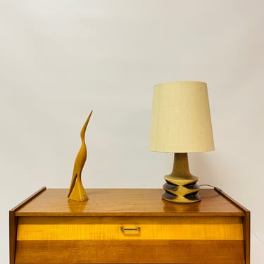 1960s Brown Ceramic Table Lamp by Leola Westgermany 