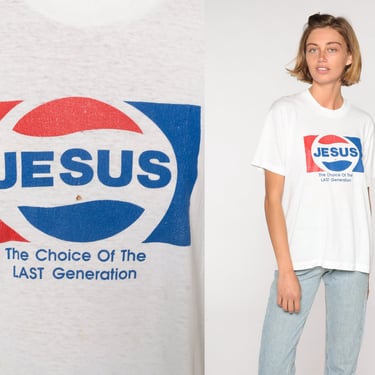 Vintage Jesus Shirt The Choice Of The Last Generation Funny Christian T Shirt 90s Joke Tshirt Vintage Jesus T Shirt 1980s Graphic Medium 
