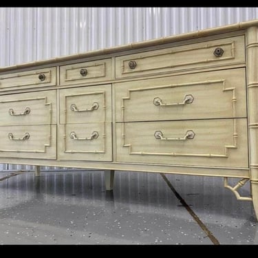 Faux Bamboo 9 Drawer Dresser - Custom Lacquered 