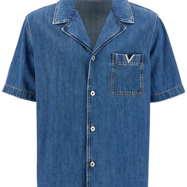 Valentino Garavani Denim Bowling Shirt For Men Men