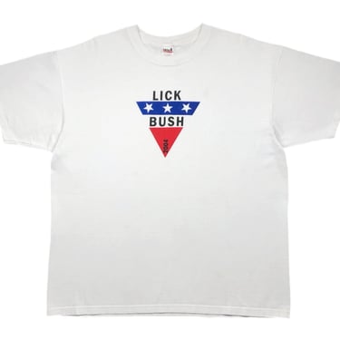 Vintage 2004 “Lick Bush” Funny Presidential Election Political Parody Graphic T-Shirt Size XL 