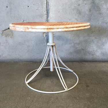 Small Wire Top Patio Table With Adjustable Top