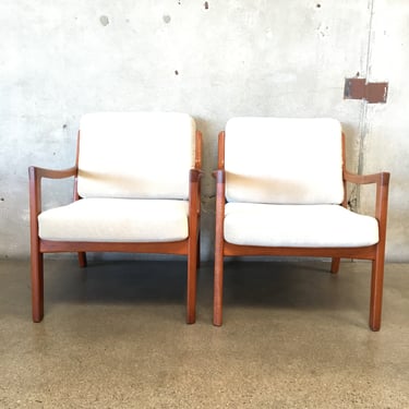 Pair of 1960's Solid Teak "Senator" Easy Chairs by Ole Wanscher for France & Son Denmark