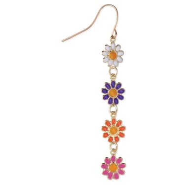 Bright Multicolor Daisy Linear Earrings