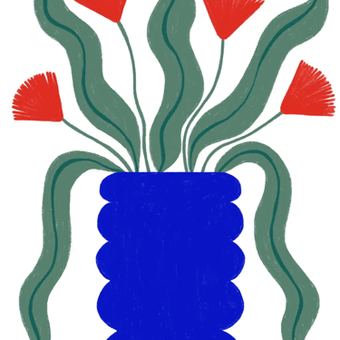 Blue vase art print