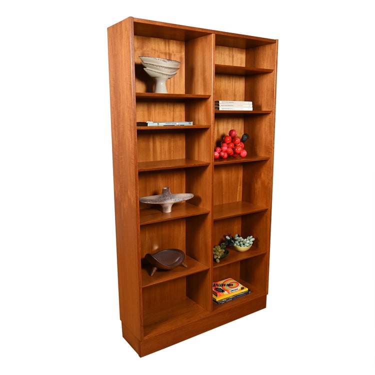 Danish Teak 42&#8243; Bookcase w: Adjustable Shelves