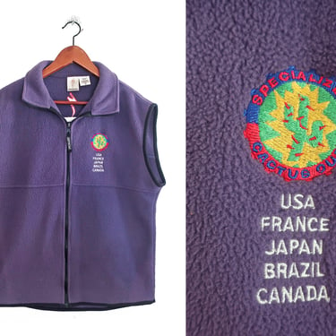 90s fleece vest / Specialized bikes / 1990s Specialized Cactus Cup Mountain Bike Cycling purple fleece zip up vest Medium 