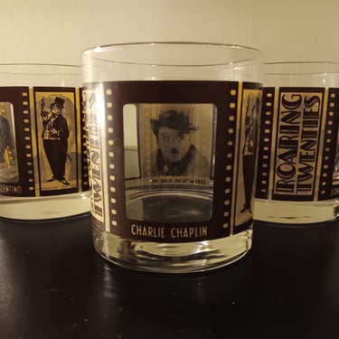 Roaring Twenties Movie Stars Old Fashioned Rocks Glasses | Set of 4 