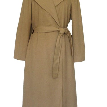 Wrap Coat, Vintage Sakowitz, Maxi Coat, M Women, Camel Hair Blend, Tie Front Belt 