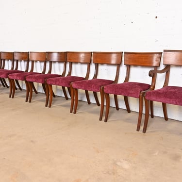 Kittinger Regency Inlaid Mahogany Klismos Dining Chairs, Set of Ten