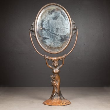 Art Nouveau Copper Vanity Mirror c.1920