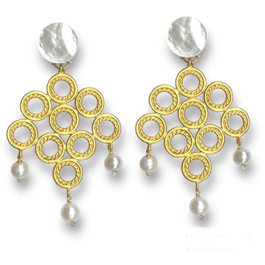 Pearl Chandelier Clip Earring