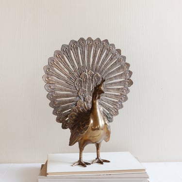 vintage brass figural peacock