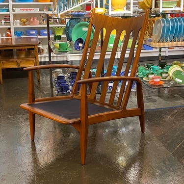 Highback Sculpted Walnut Lounge Chair, Circa 1960s - *Please ask for a shipping quote before you buy. 