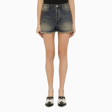 Isabel Marant Blue Washed-Out Effect Shorts In Denim Women