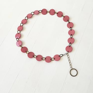 1960s Dusty Pink Circle Chain Belt 