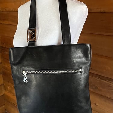 Ralph Lauren Black Leather Shoulder Bag 