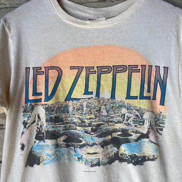 Sm Med, 1980s Led Zeppelin Houses of the Holy T-shirt, Double Sided, Hanes 