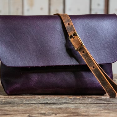 Brand new Purple Rain Eco-Friendly Leather Mini Satchel Bag | Limited-run Small Purple Crossbody Bag 