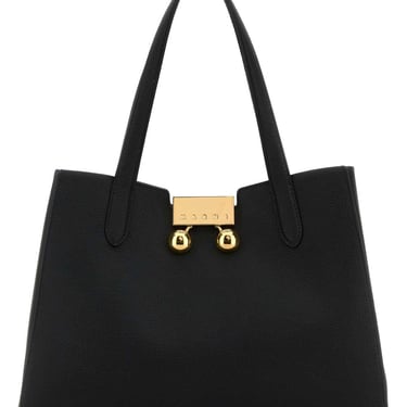 Marni Women Black Leather Trunkaroo Shoulder Bag