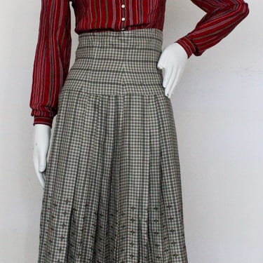 Rare Vintage Matsuda Super High Waist Pleated Wool Skirt 