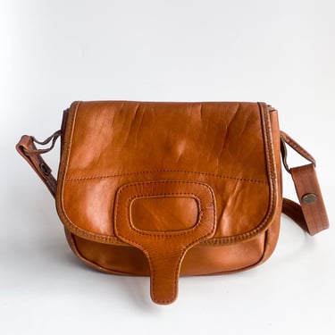1970s Brown Leather Satchel