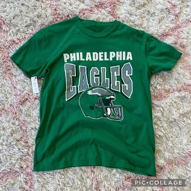 Vintage 80s Philadelphia Eagles Green Logo Tee Large 