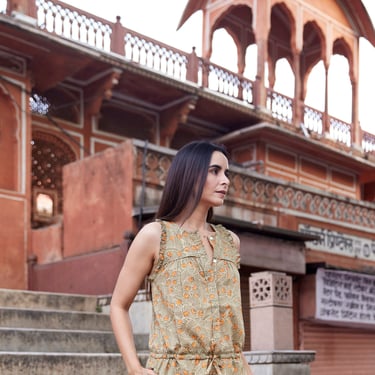 Hand-Printed Romper