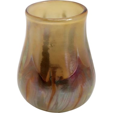 American Tiffany Studios Art Nouveau Iridescent Reactive Glass Cabinet Vase 