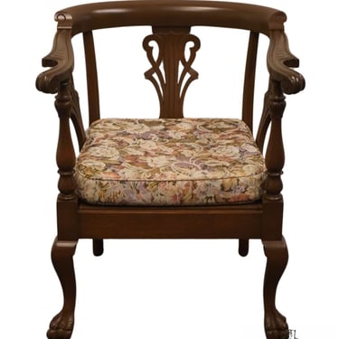 VINTAGE ANTIQUE Solid Mahogany Traditional French Inspired Accent Arm Chair 