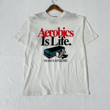 Vintage 1990's Aerobics is Life T-Shirt Sz. XL