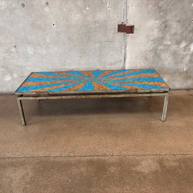 Mid Century Modern Mosaic Tiled Top Coffee Table By Harry Burger