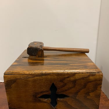 1940s Free Mason Call to Order Chime Box and Gavel from Mendota, Illinois 