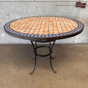 Vintage Handmade Moroccan Mosaic Tile Top Table