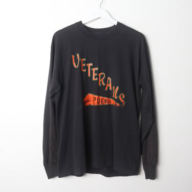 vintage PUEBLO Colorado vintage long sleeve SOFTBALL black and orange 90s t-shirt -- size large 