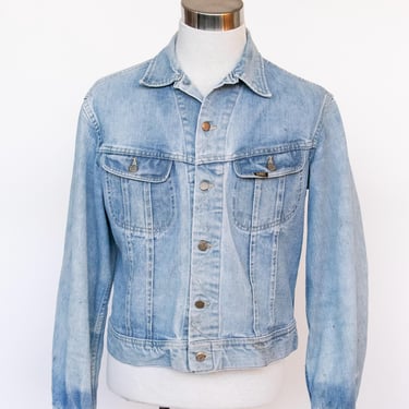 1970s Denim Jacket Lee Rider Blue Cotton M 