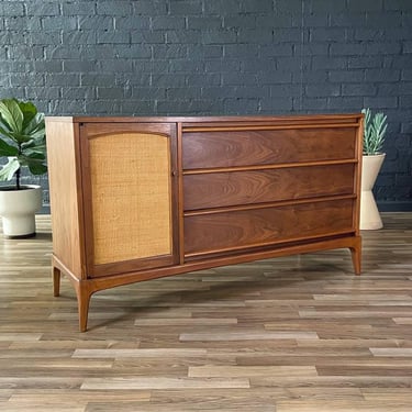 Mid-Century Modern “Rhythm” Cane & Walnut Credenza, c.1960’s 