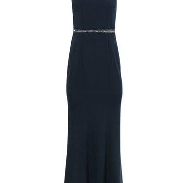 Laundry by Shelli Segal - Navy Formal Maxi Dress w/ Sequins &amp; Beading Sz 4