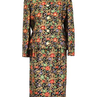 Adele Simpson Jewel Toned Brocade Suit