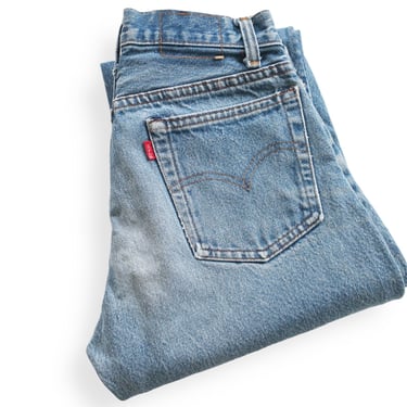 vintage levis 501 / 80s levis / 1980s Levis 501 transition era black bar tack ripped knee jeans 25 