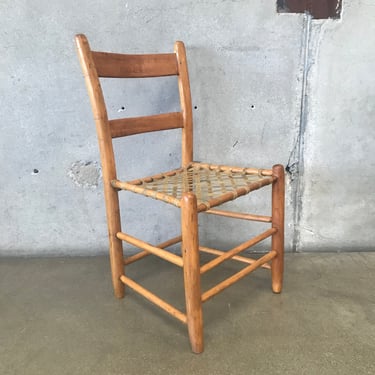 Primitive 19th Century Rawhide Student Chair