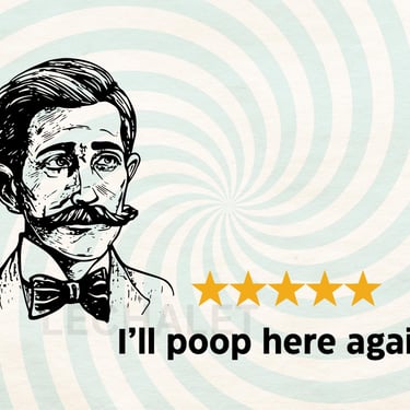 Would Poop Here Again_5 Star -Retro Bathroom Wall Art (Instant Download) by LeChalet