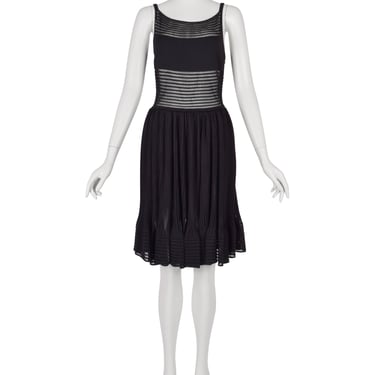 Azzedine Alaia SS 2013 Black Net Paneled Fit & Flare Mini Dress